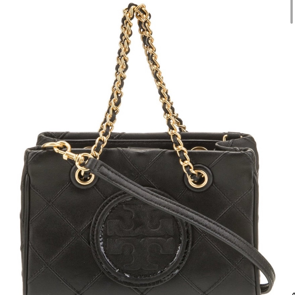 Tory Burch Leather Black Quilted Shoulder Bag